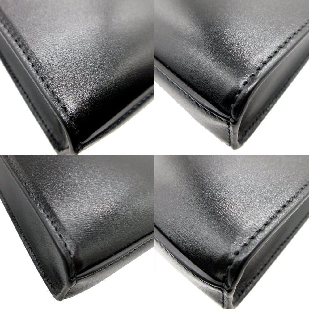 JIL SANDER Shoulder Bag leather black tangle small Women(Unisex) Used Authentic