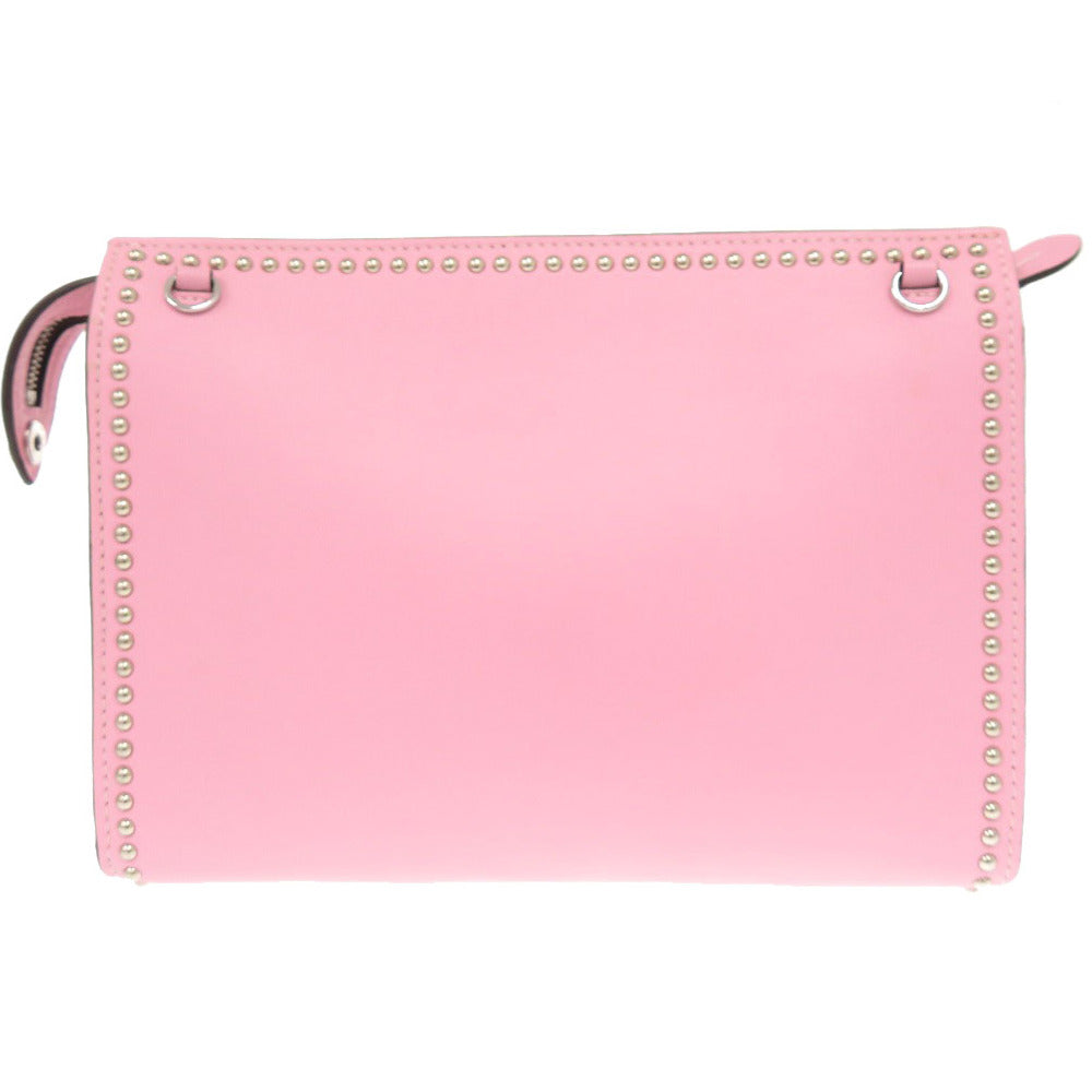 J&M Davidson Shoulder Bag Calfskin pink Women Used Authentic