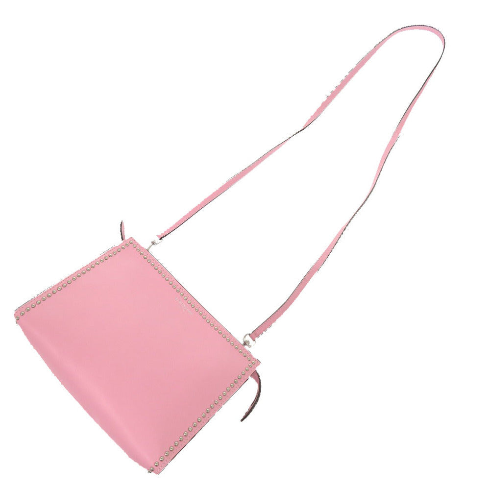 J&M Davidson Shoulder Bag Calfskin pink Women Used Authentic