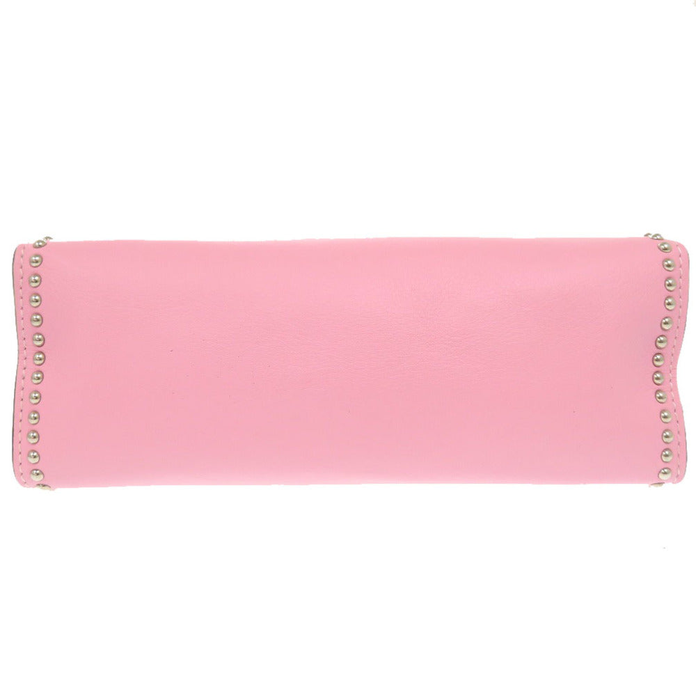 J&M Davidson Shoulder Bag Calfskin pink Women Used Authentic