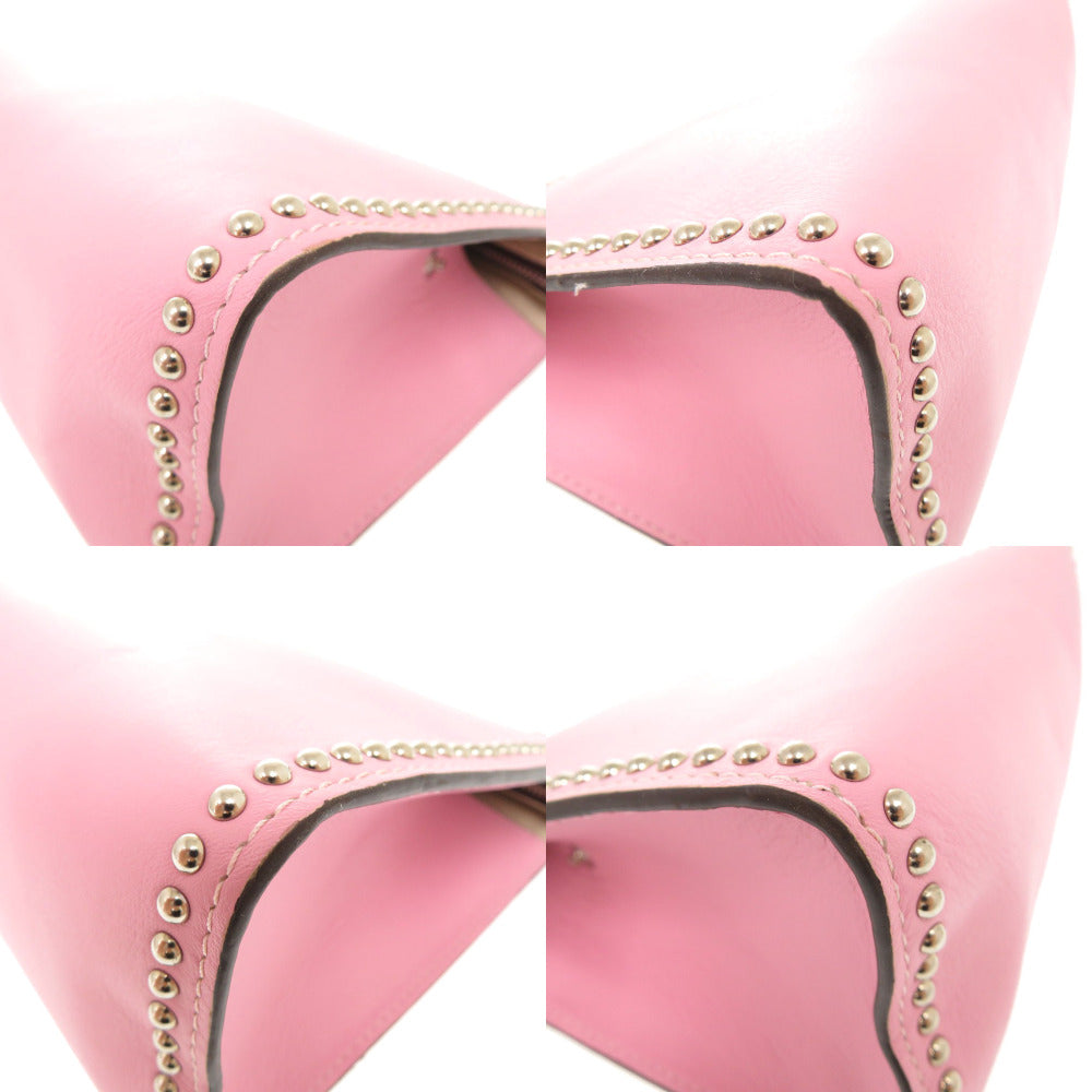 J&M Davidson Shoulder Bag Calfskin pink Women Used Authentic