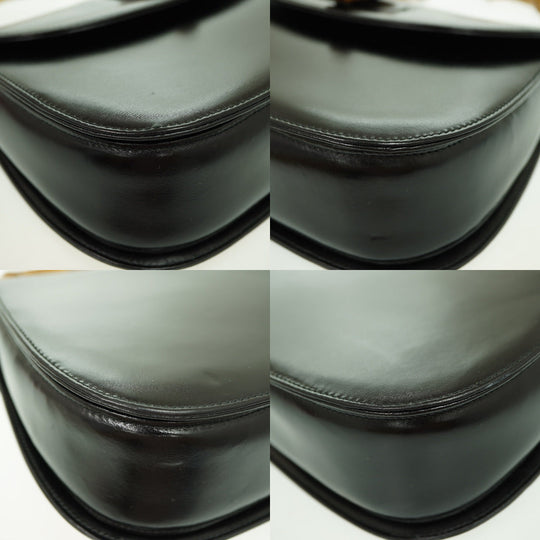 GUCCI Handbag leather black Bamboo Women Used Authentic