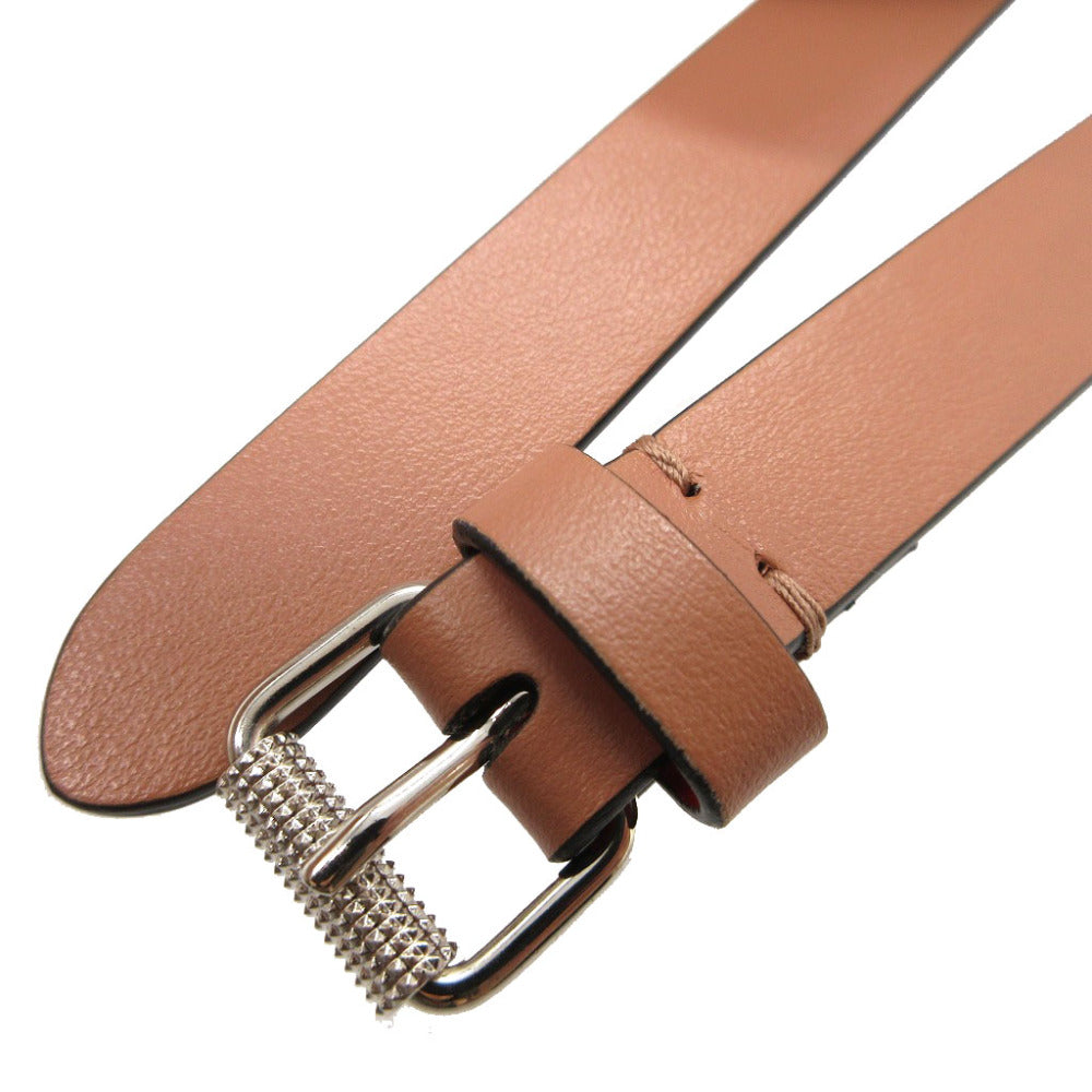Christian Louboutin belt 1205108 leather pink beige Ruby Spike Studs unisex(Unisex) 70/28 Used Authentic