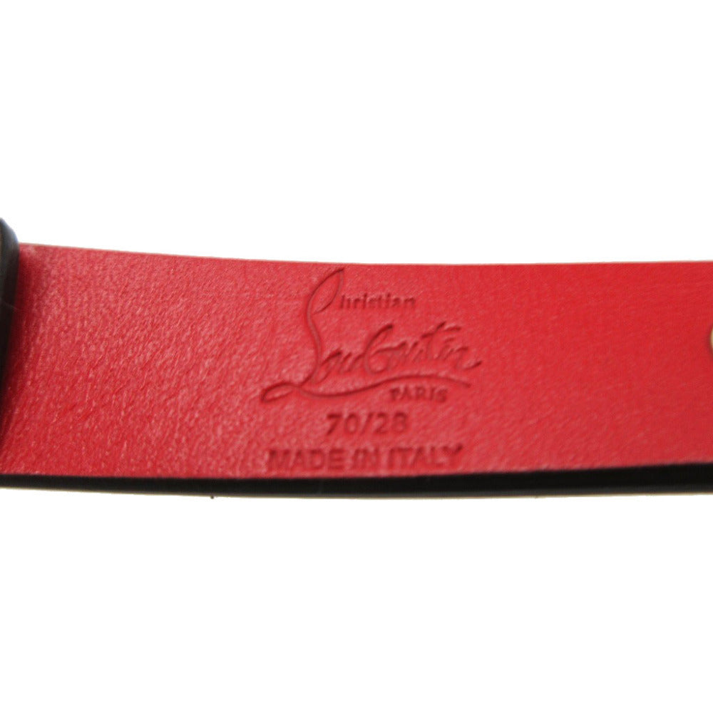 Christian Louboutin belt 1205108 leather pink beige Ruby Spike Studs unisex(Unisex) 70/28 Used Authentic