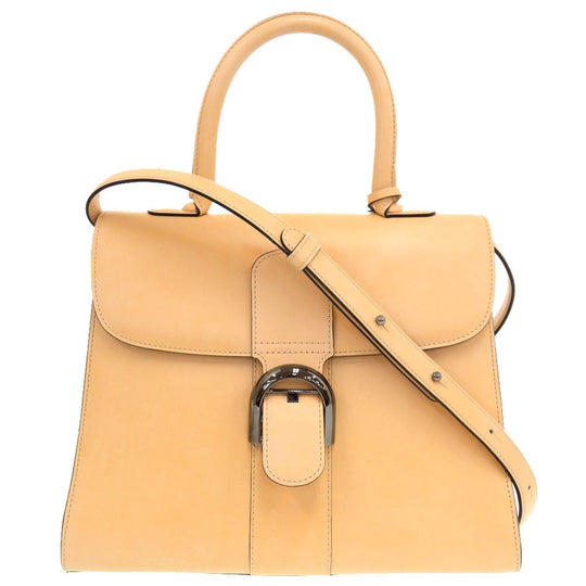 DELVAUX Handbag leather beige Brillon MM Women Used Authentic