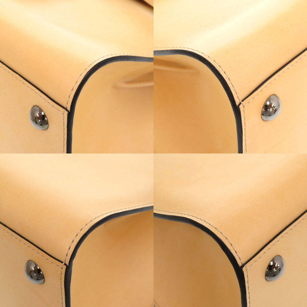 DELVAUX Handbag leather beige Brillon MM Women Used Authentic