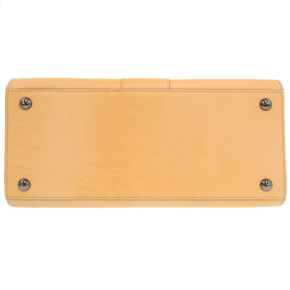 DELVAUX Handbag leather beige Brillon MM Women Used Authentic