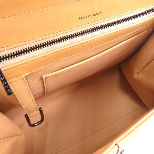 DELVAUX Handbag leather beige Brillon MM Women Used Authentic