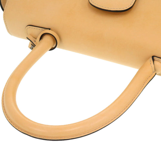 DELVAUX Handbag leather beige Brillon MM Women Used Authentic