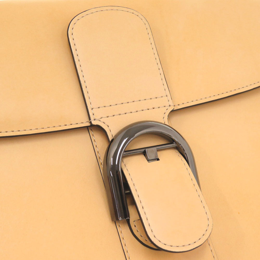 DELVAUX Handbag leather beige Brillon MM Women Used Authentic