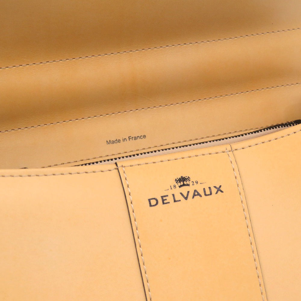 DELVAUX Handbag leather beige Brillon MM Women Used Authentic