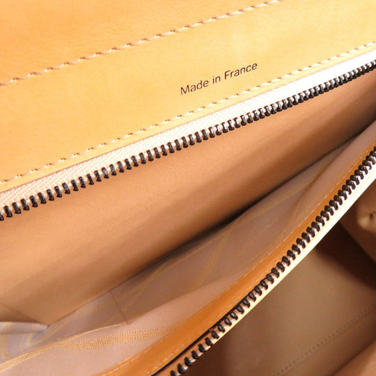 DELVAUX Handbag leather beige Brillon MM Women Used Authentic