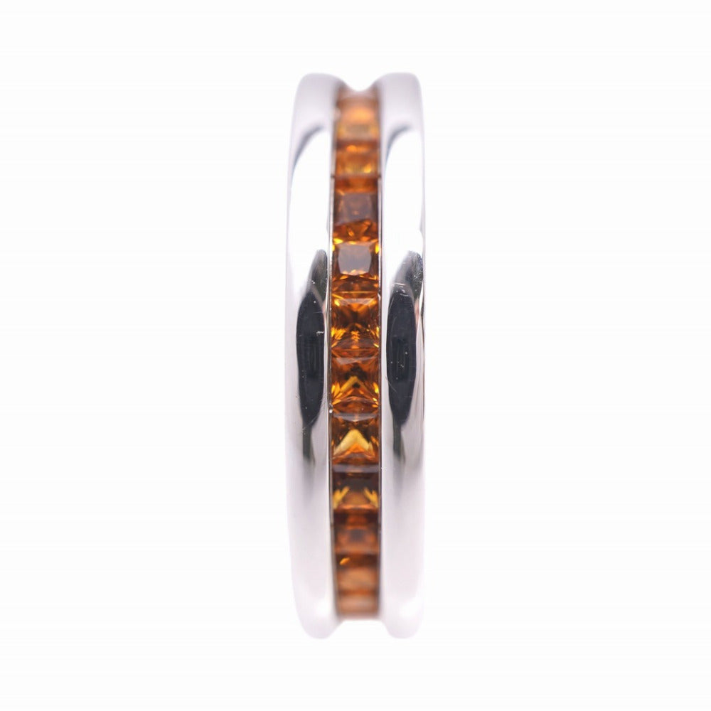 BVLGARI Ring K18 White Gold, Citrine Brown silver B-ZERO1 Citrine Women 51 Used Authentic