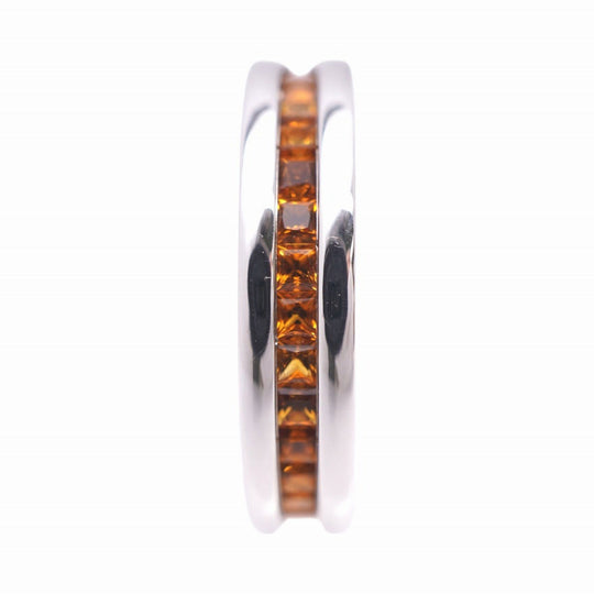 BVLGARI Ring K18 White Gold, Citrine Brown silver B-ZERO1 Citrine Women 51 Used Authentic