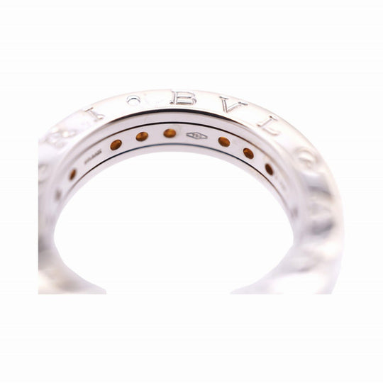 BVLGARI Ring K18 White Gold, Citrine Brown silver B-ZERO1 Citrine Women 51 Used Authentic