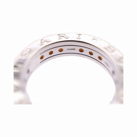 BVLGARI Ring K18 White Gold, Citrine Brown silver B-ZERO1 Citrine Women 51 Used Authentic