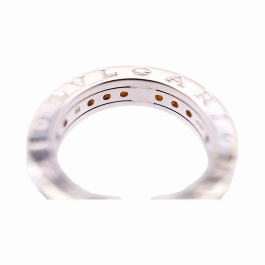 BVLGARI Ring K18 White Gold, Citrine Brown silver B-ZERO1 Citrine Women 51 Used Authentic