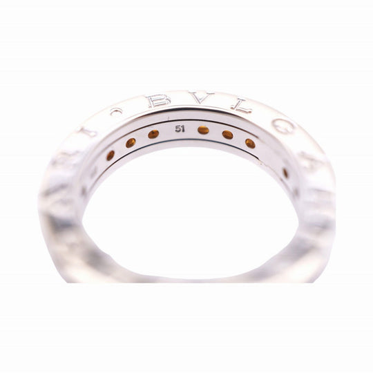 BVLGARI Ring K18 White Gold, Citrine Brown silver B-ZERO1 Citrine Women 51 Used Authentic
