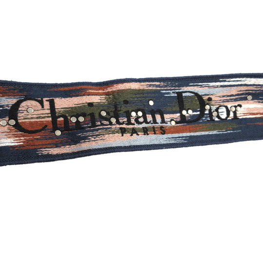 Christian Dior Shoulder strap Canvas, Leather black Embroidery Floral unisex(Unisex) Used Authentic