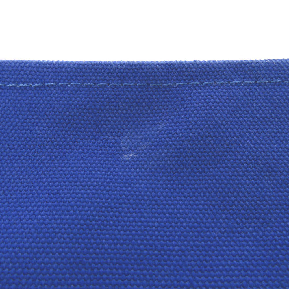 HERMES Pouch Cotton canvas blue Flat Pouch MM Women Used Authentic