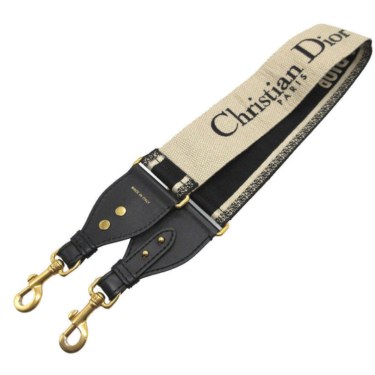 Christian Dior Shoulder strap Canvas, Leather black logo unisex(Unisex) Used Authentic