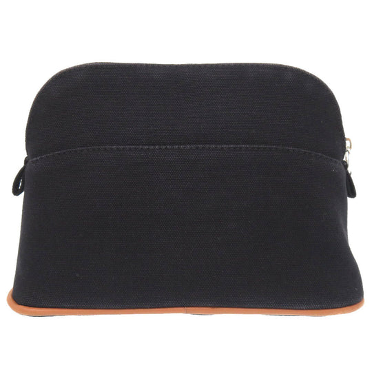 HERMES Pouch canvas black Bored pouch 20 Women Used Authentic