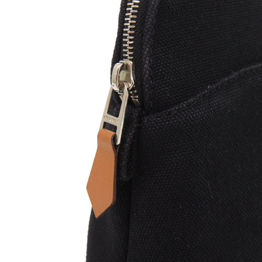 HERMES Pouch canvas black Bored pouch 20 Women Used Authentic