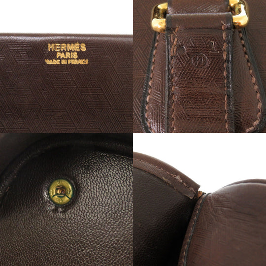 HERMES Boston Duffel bag leather Brown vintage mens Used Authentic