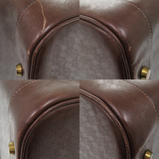 HERMES Boston Duffel bag leather Brown vintage mens Used Authentic