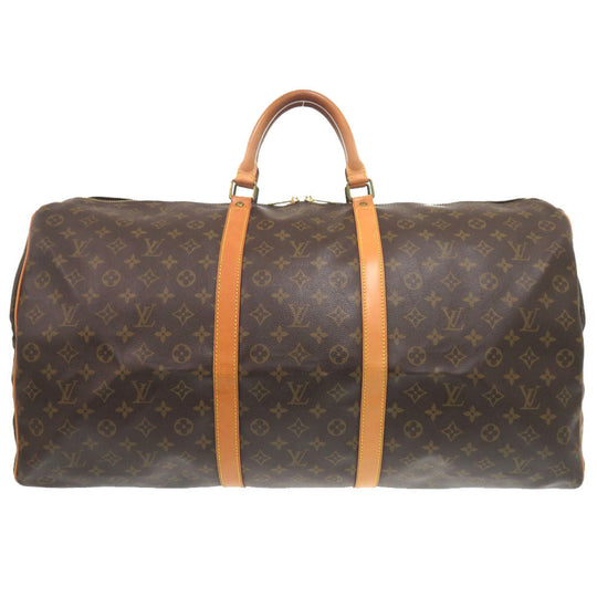 LOUIS VUITTON Boston Duffel bag M41422 Monogram canvas Brown Monogram Keepall 60 mens Used Authentic