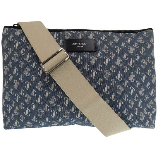 JIMMY CHOO Shoulder Bag canvas blue JIMMY CHOO Kimmy JC Monogram Shoulder Bag Denim Women Used Authentic