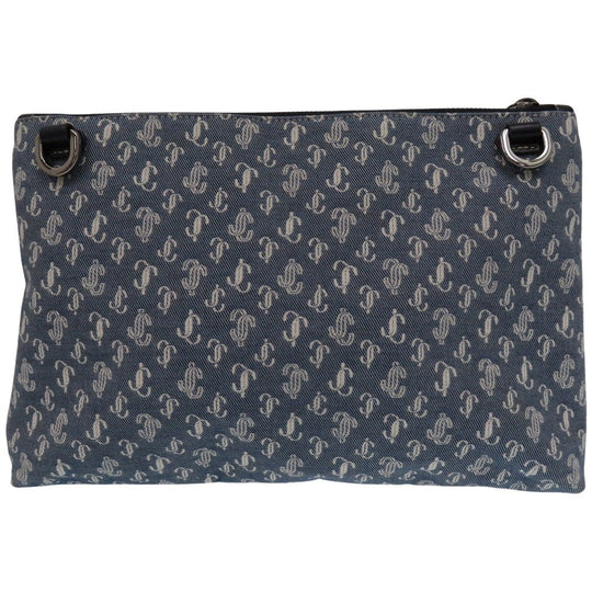 JIMMY CHOO Shoulder Bag canvas blue JIMMY CHOO Kimmy JC Monogram Shoulder Bag Denim Women Used Authentic