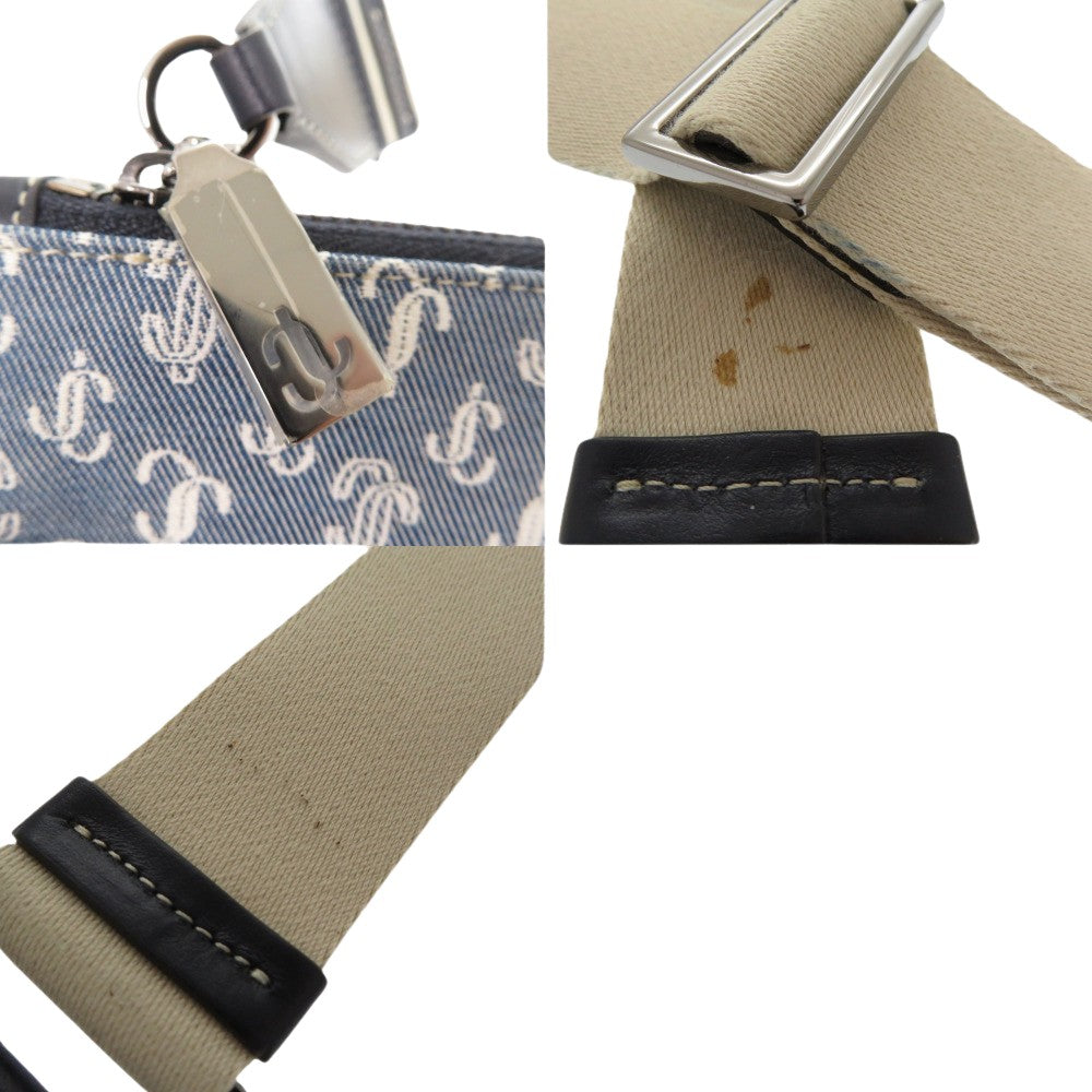 JIMMY CHOO Shoulder Bag canvas blue JIMMY CHOO Kimmy JC Monogram Shoulder Bag Denim Women Used Authentic