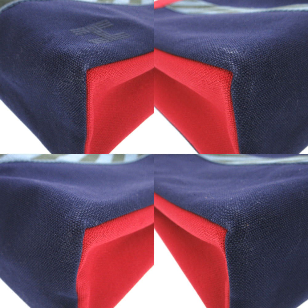 HERMES Clutch bag 456116 Canvas, Cotton Navy Jimetu Jumping High Case mens Used Authentic