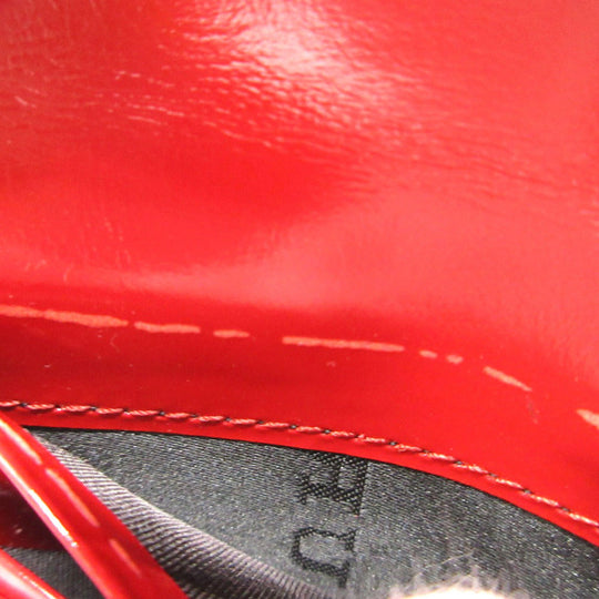 BURBERRY Bifold Wallet Patent leather Red Women Used Authentic
