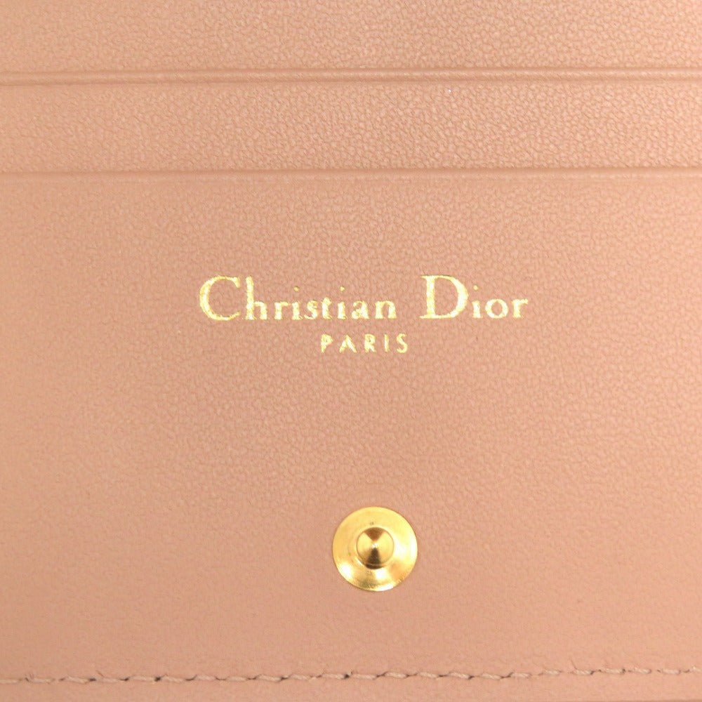 Christian Dior Bifold Wallet leather Ivory CARO flower print Women Used Authentic