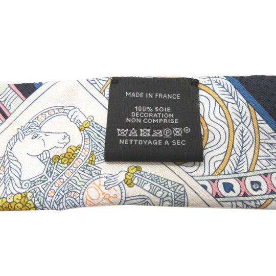 HERMES scarf silk Navy DAME DE COEUR BIJOU STONE QUEEN OF HEARTS PLAYING CARDS Twilly Women Used Authentic