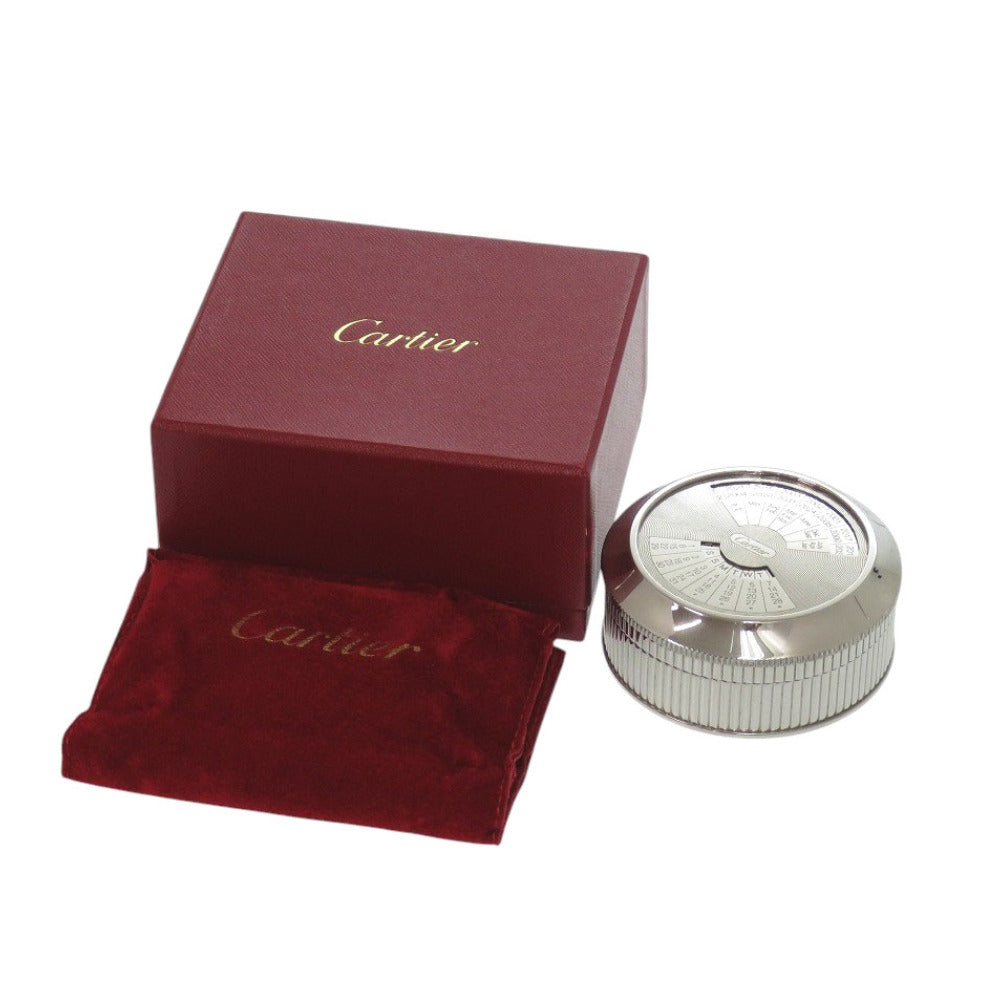 CARTIER Other accessories Stainless Steel Silver Perpetual calendar Limited to 2000 pieces Perpetual calendar Accessory case unisex(Unisex) Used Authentic