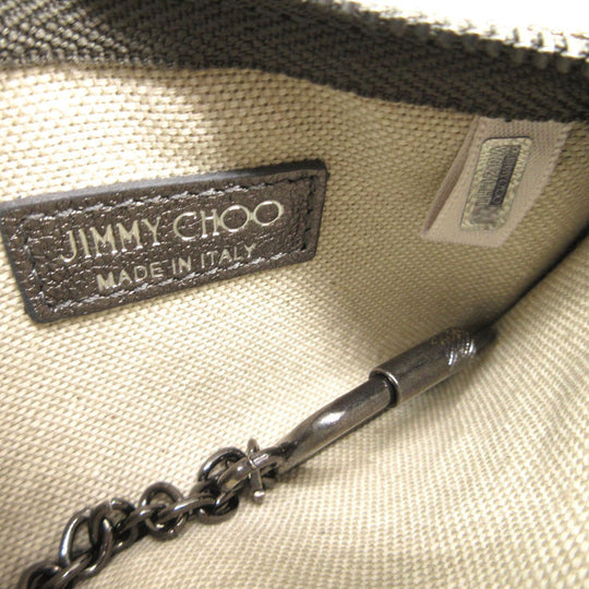 JIMMY CHOO Coin case leather Silver Star studs Women Used Authentic