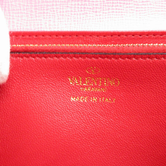 VALENTINO Long Wallet Purse leather pink Bi-fold Rockstud Women Used Authentic