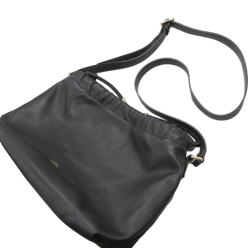 A.P.C. Shoulder Bag Polyurethane, Polyester black Ninon Women Used Authentic
