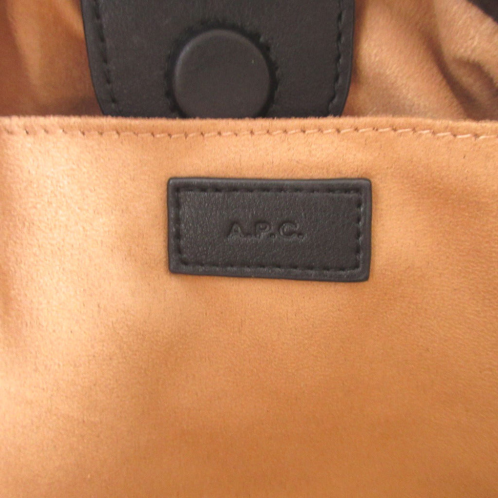 A.P.C. Shoulder Bag Polyurethane, Polyester black Ninon Women Used Authentic