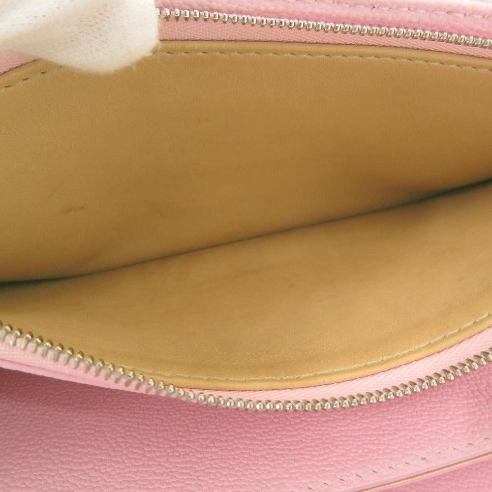 DELVAUX Long Wallet Purse leather pink Brillon Chain Wallet Women Used Authentic