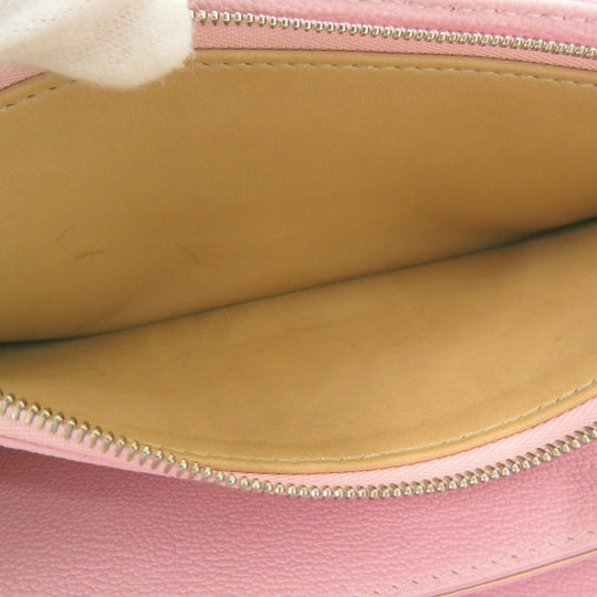 DELVAUX Long Wallet Purse leather pink Brillon Chain Wallet Women Used Authentic