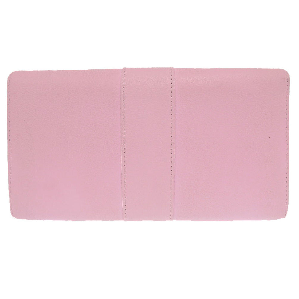 DELVAUX Long Wallet Purse leather pink Brillon Chain Wallet Women Used Authentic