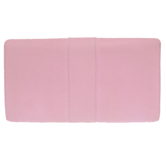 DELVAUX Long Wallet Purse leather pink Brillon Chain Wallet Women Used Authentic