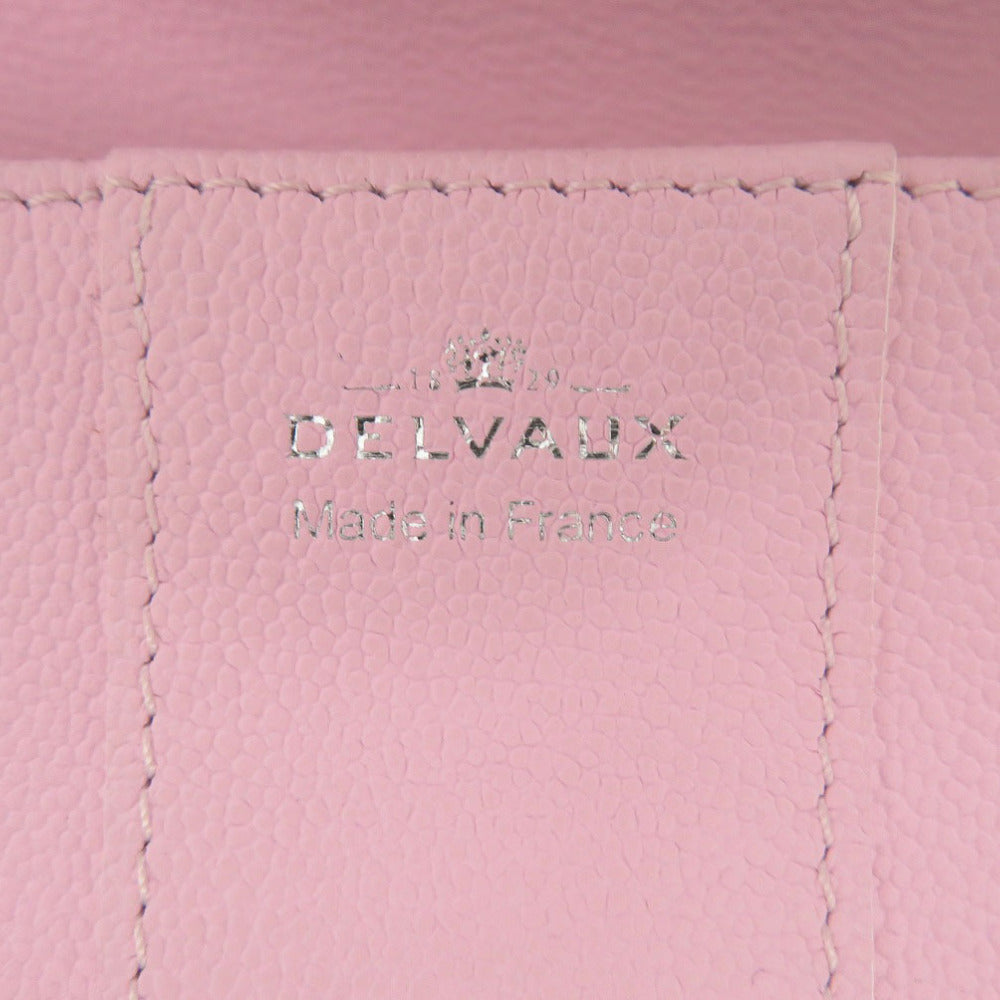 DELVAUX Long Wallet Purse leather pink Brillon Chain Wallet Women Used Authentic