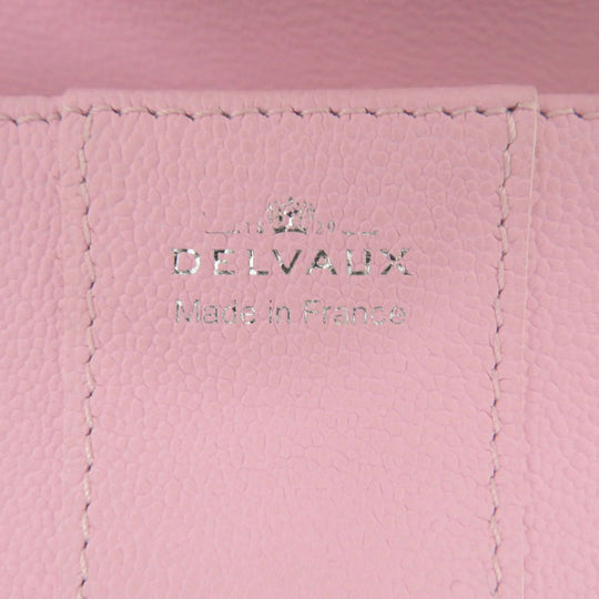 DELVAUX Long Wallet Purse leather pink Brillon Chain Wallet Women Used Authentic