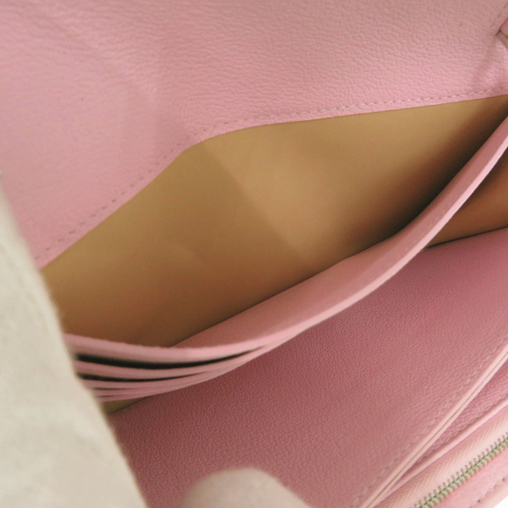 DELVAUX Long Wallet Purse leather pink Brillon Chain Wallet Women Used Authentic