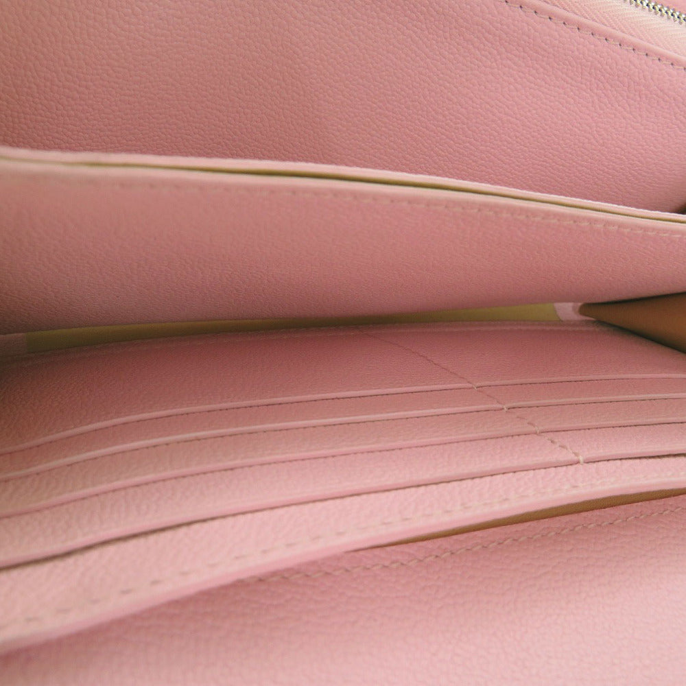 DELVAUX Long Wallet Purse leather pink Brillon Chain Wallet Women Used Authentic